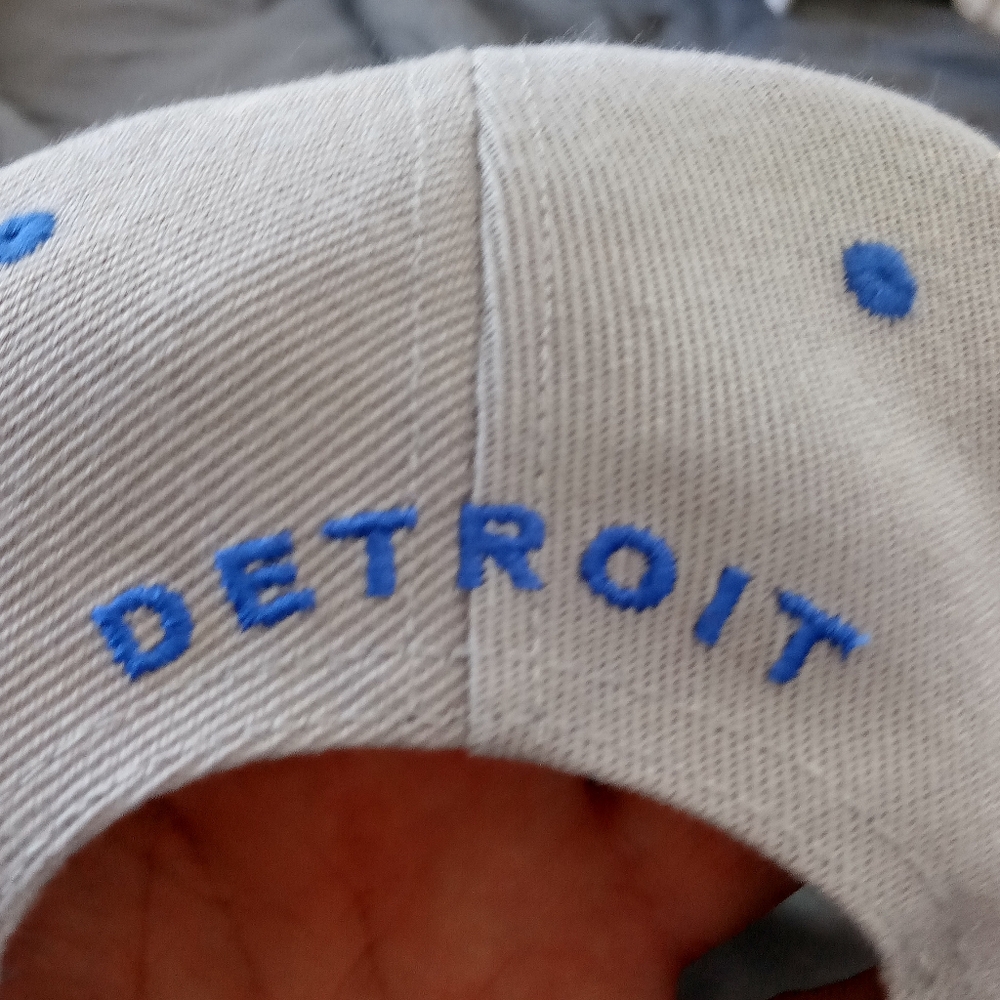 White and Blue Detroit Cap